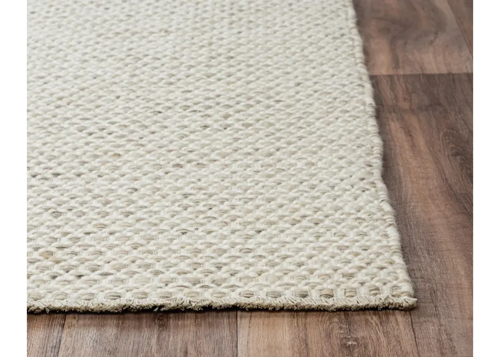 Windsor Beige Basket weave Wool 8'6" x 11'6" Rectangle Rug