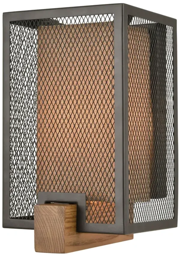 Crossbeam 10" High 1-Light Sconce - Oil Rubbed Bronze