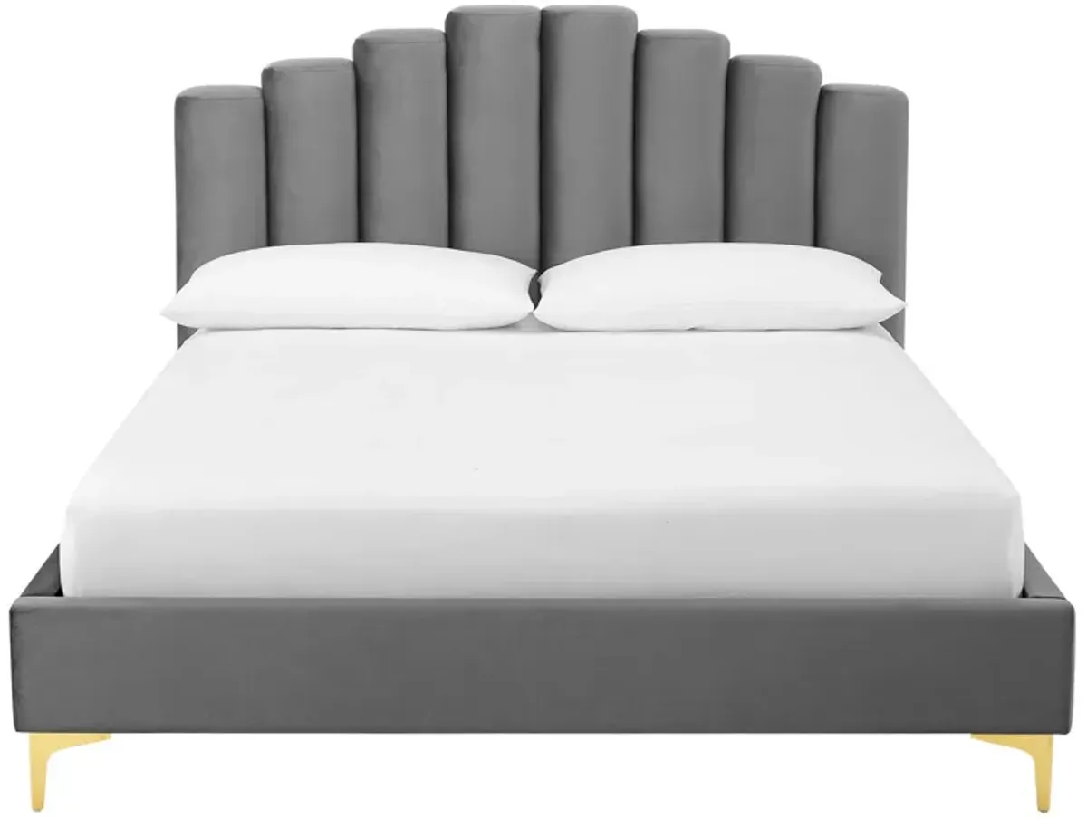 Olivia Queen Performance Velvet Platform Bed