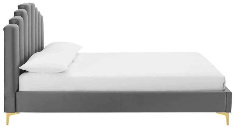 Olivia Queen Performance Velvet Platform Bed