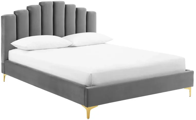 Olivia Queen Performance Velvet Platform Bed