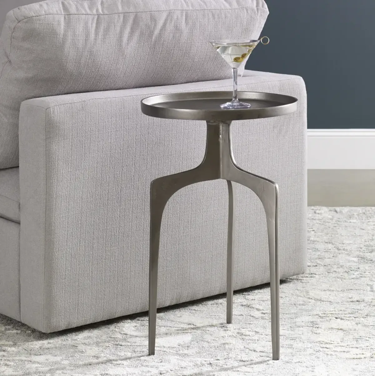 Kenna Nickel Accent Table