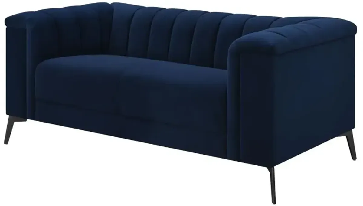 Chalet Tuxedo Arm Loveseat Blue