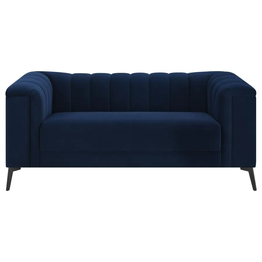 Chalet Tuxedo Arm Loveseat Blue