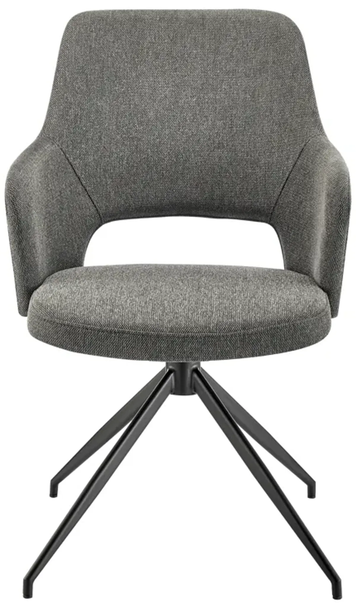 Darcie Armchair In Charcoal Fabric and Black Base - Set of 1