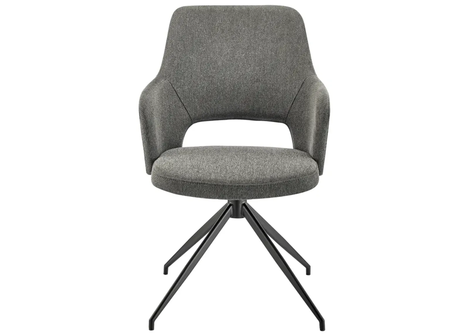 Darcie Armchair In Charcoal Fabric and Black Base - Set of 1