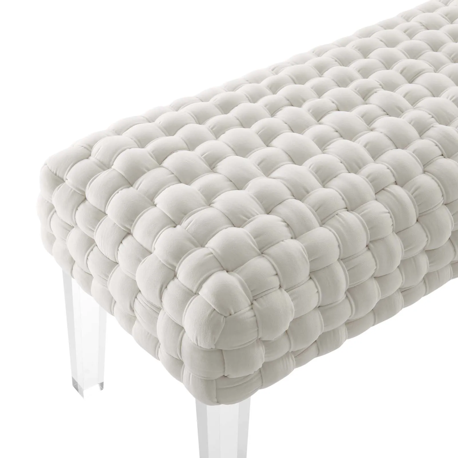 Prologue Woven Performance Velvet Ottoman