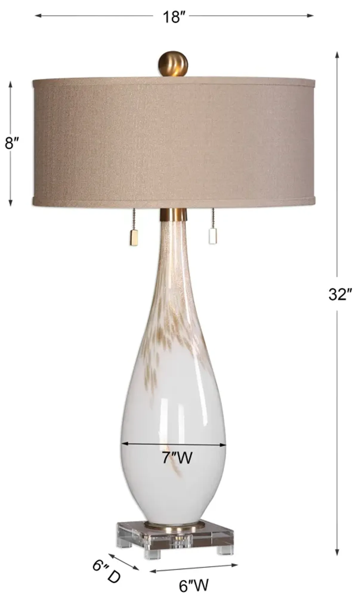 Cardoni White Glass Table Lamp