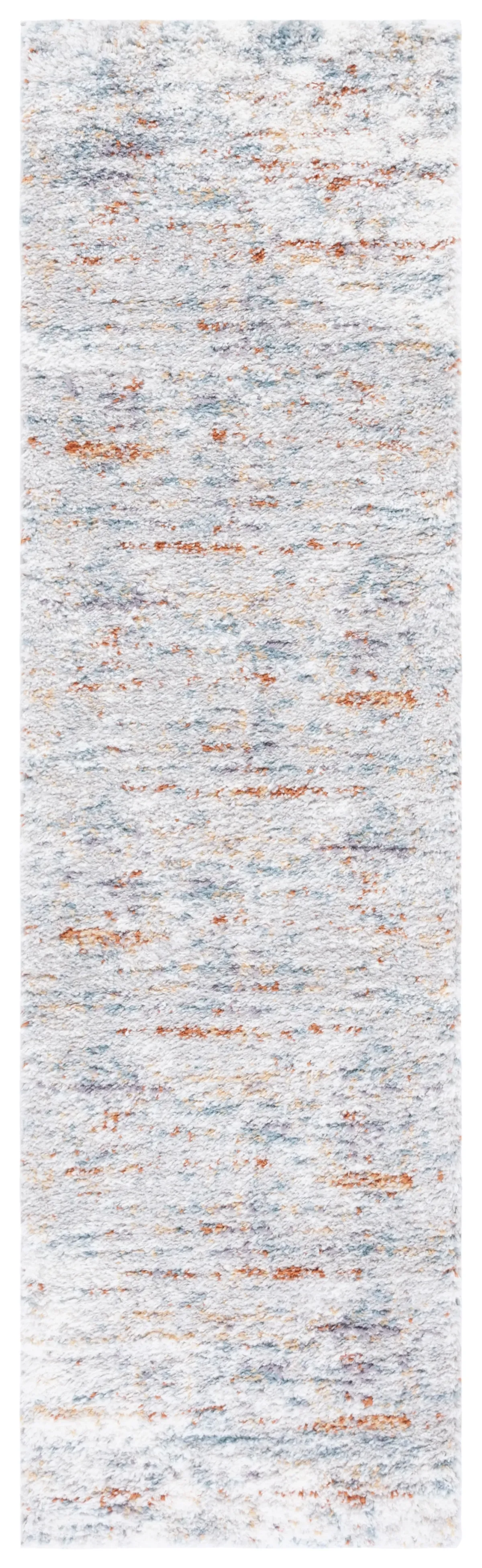 BERBER SHAG 577 BLUE RUST  2'-3' x 14' Runner Rug