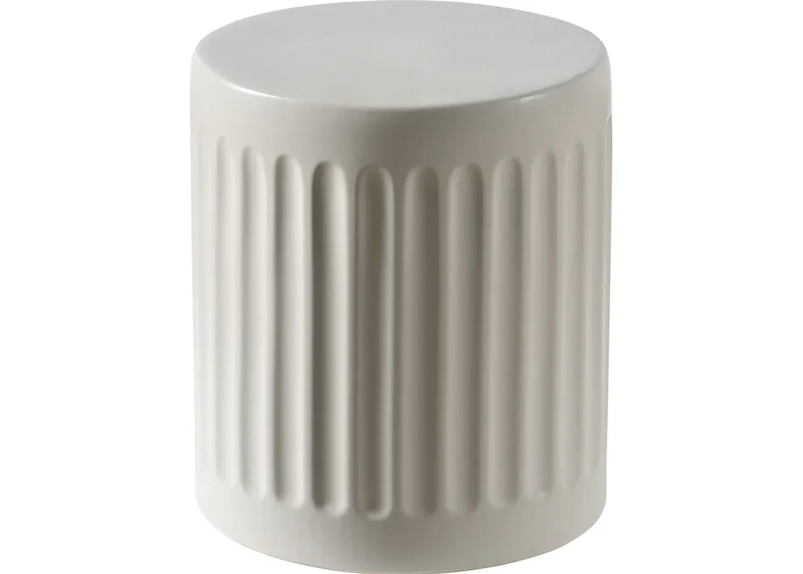 Lucian White Ceramic Outdoor Side Table