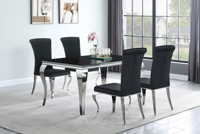 Carone 5-piece 61" Rectangular Dining Set Black and Chrome