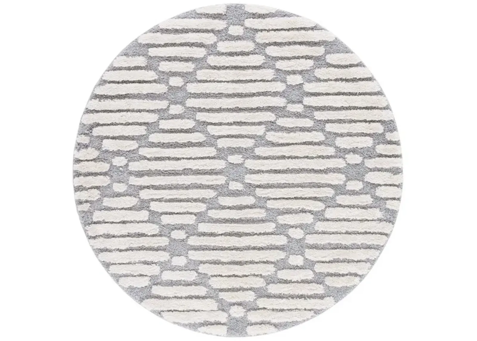 HI-LO SHAG 212 Grey  6'-7' X 6'-7' Round Round Rug