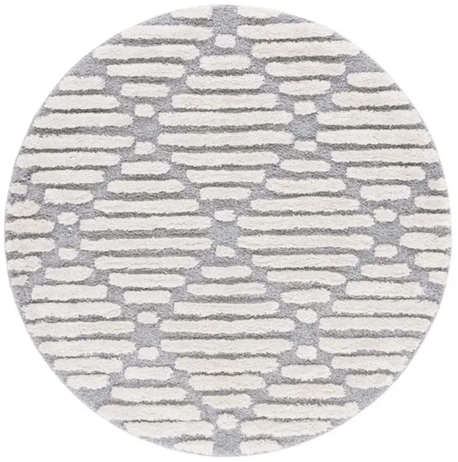 HI-LO SHAG 212 Grey  6'-7' X 6'-7' Round Round Rug