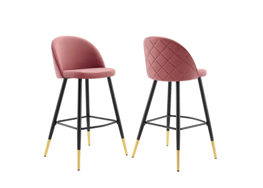 Cordial Performance Velvet Bar Stools - Set of 2