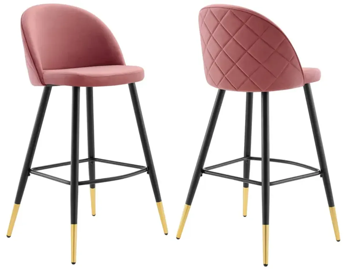 Cordial Performance Velvet Bar Stools - Set of 2