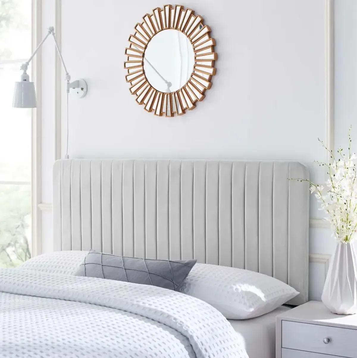 Milenna Channel Tufted Performance Velvet Twin Headboard