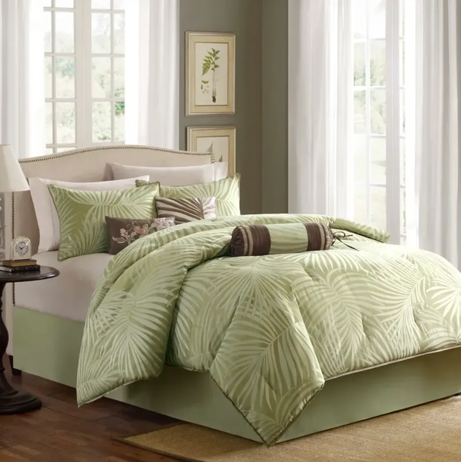 Madison Park Freeport Olive Green 7 Piece Comforter Set