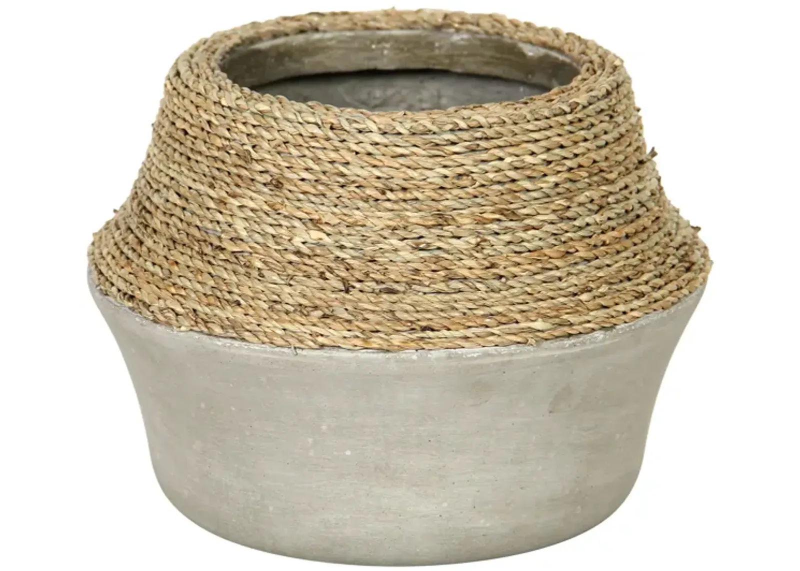 Nature Milk Jug Grass and Concrete Pot