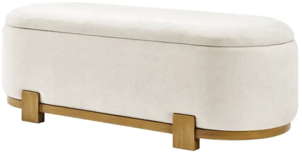 Ayleen Chenille Storage Bench, Seneca Beige