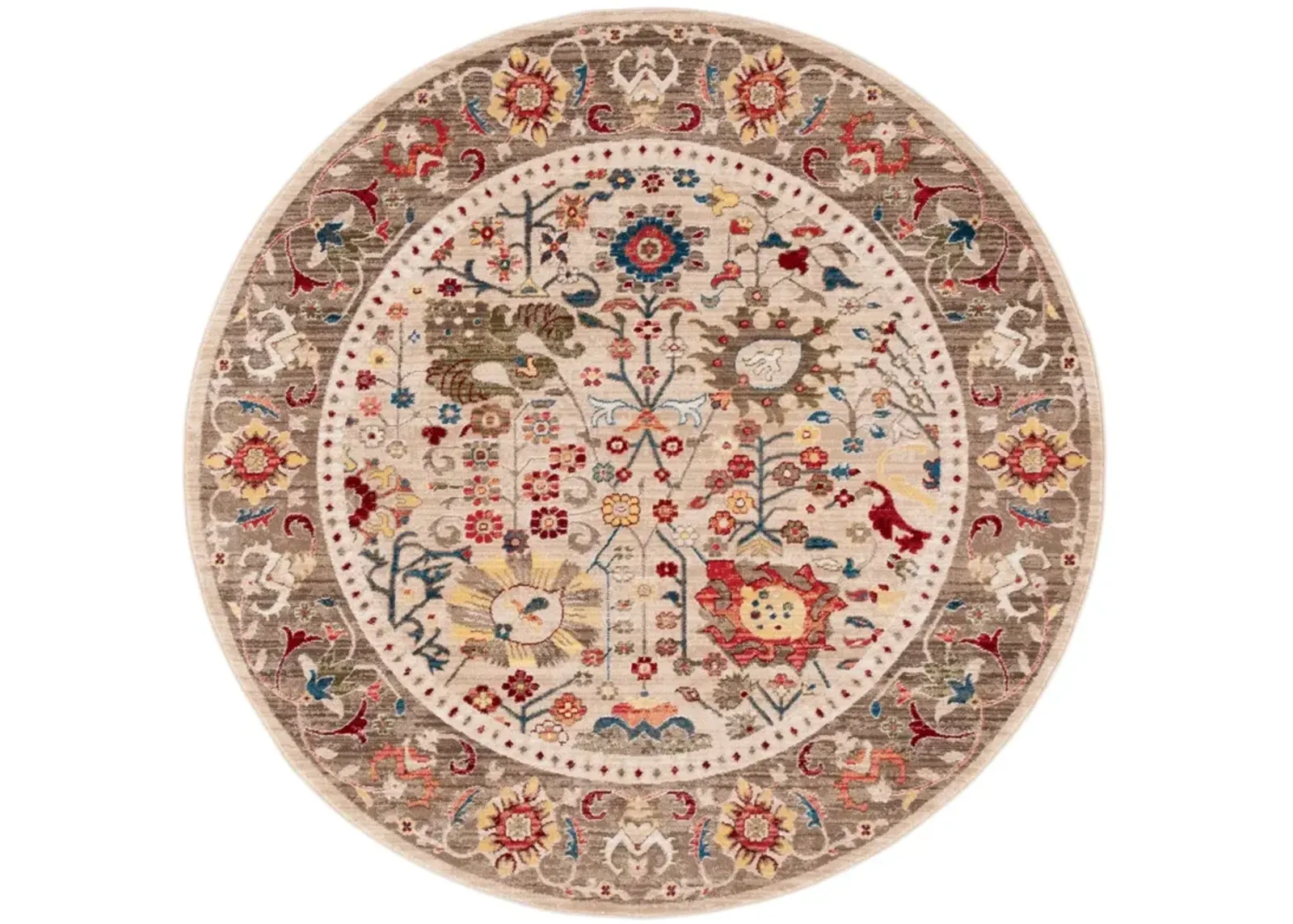 KASHAN 303 BEIGE  5'-1' x 5'-1' Round Round Rug