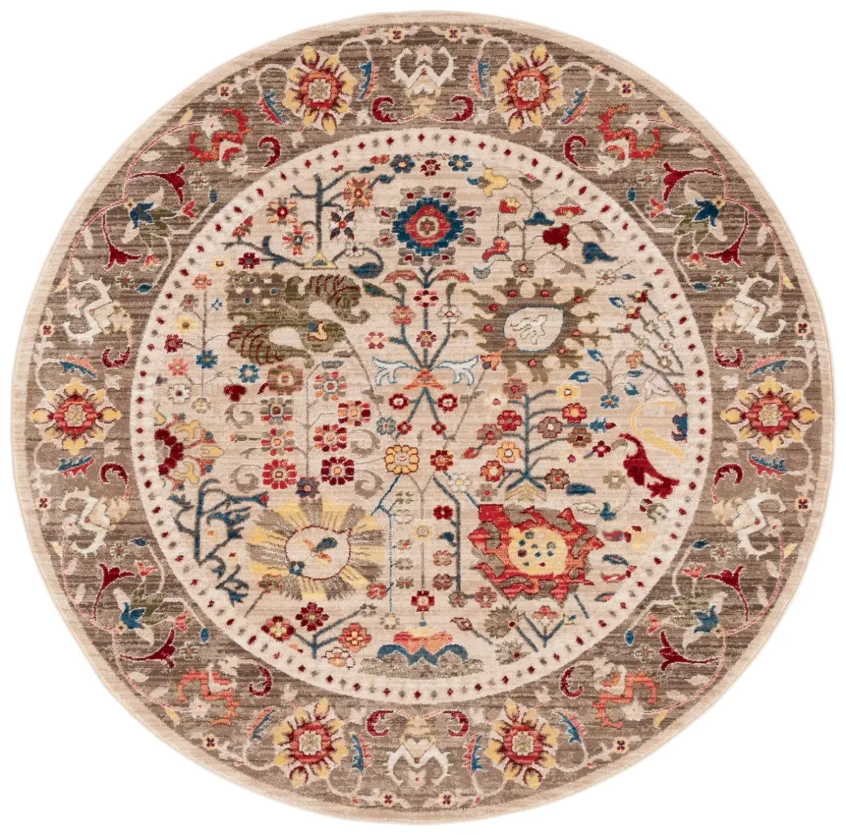 KASHAN 303 BEIGE  5'-1' x 5'-1' Round Round Rug