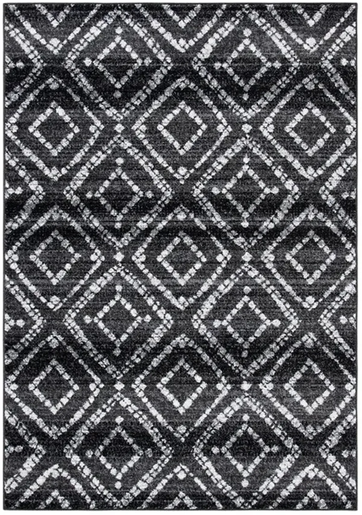 Adirondack Contemporary Black / Ivory 5'-1" X 7'-6" Powerloomed Rug