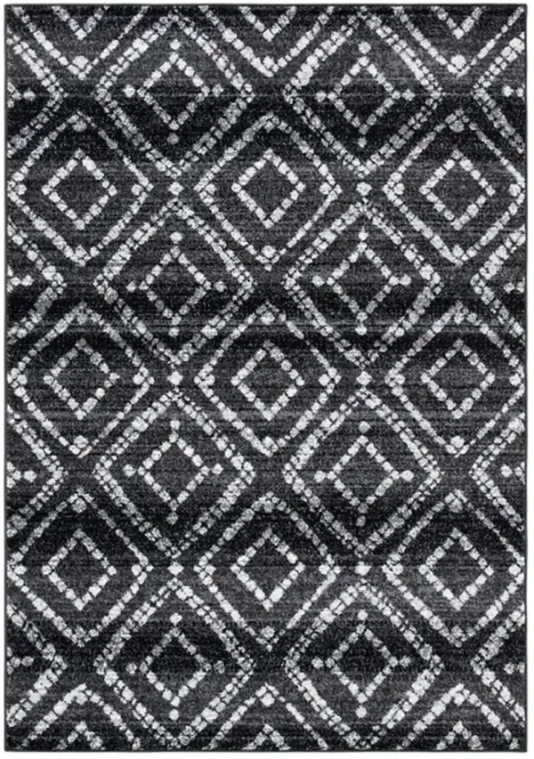 Adirondack Contemporary Black / Ivory 5'-1" X 7'-6" Powerloomed Rug