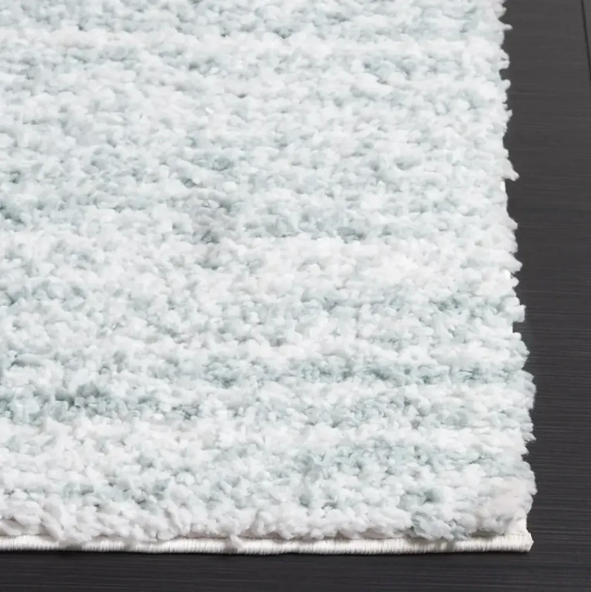 RUMI SHAG 110 AQUA  2'-2' x 8' Runner Rug