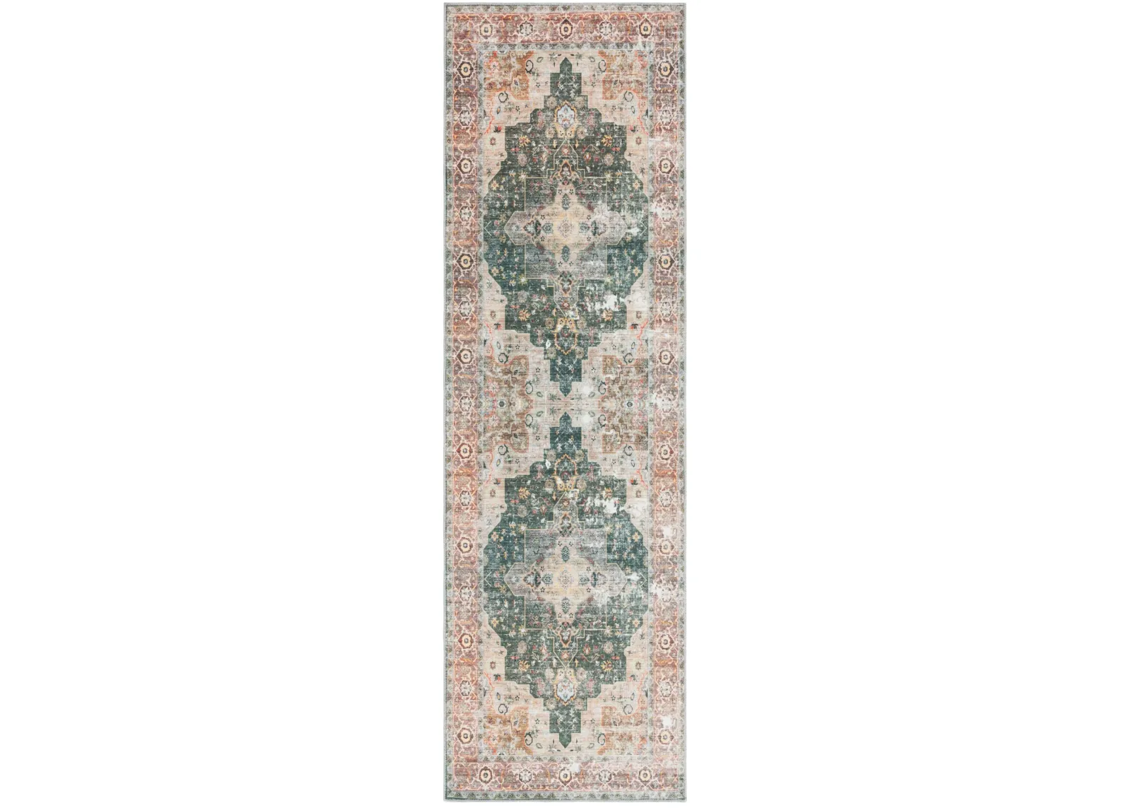 ARIZONA 126 GREEN  2'-6' x 8' Runner Rug