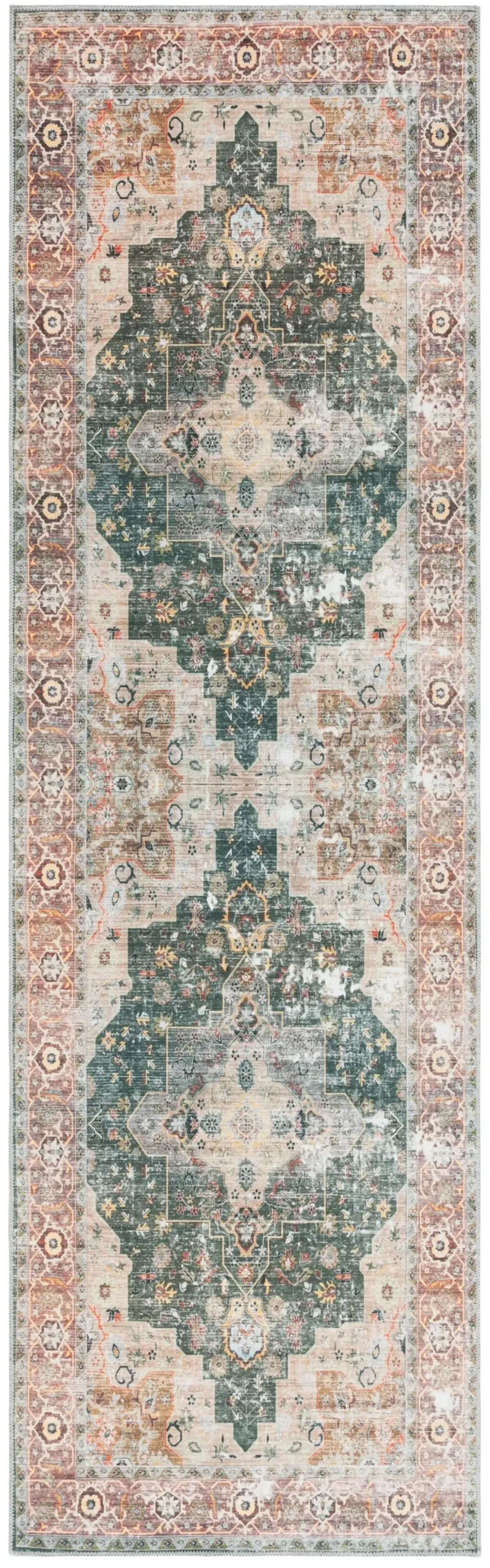 ARIZONA 126 GREEN  2'-6' x 8' Runner Rug