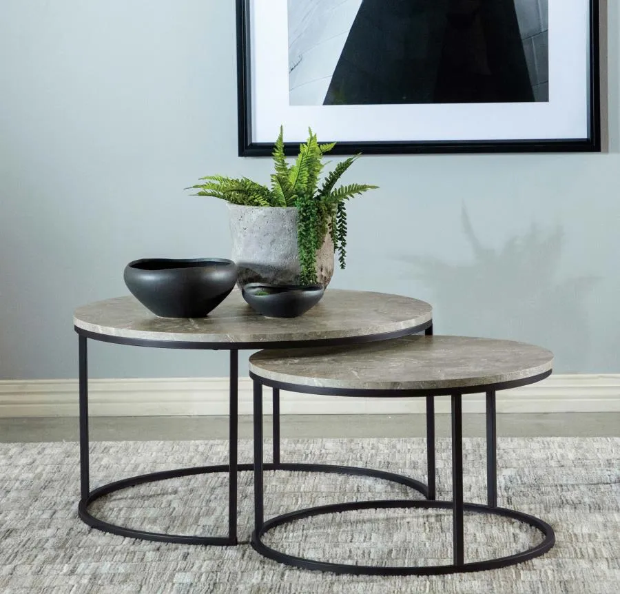 Alberto Round 2-Piece Nesting Coffee Table