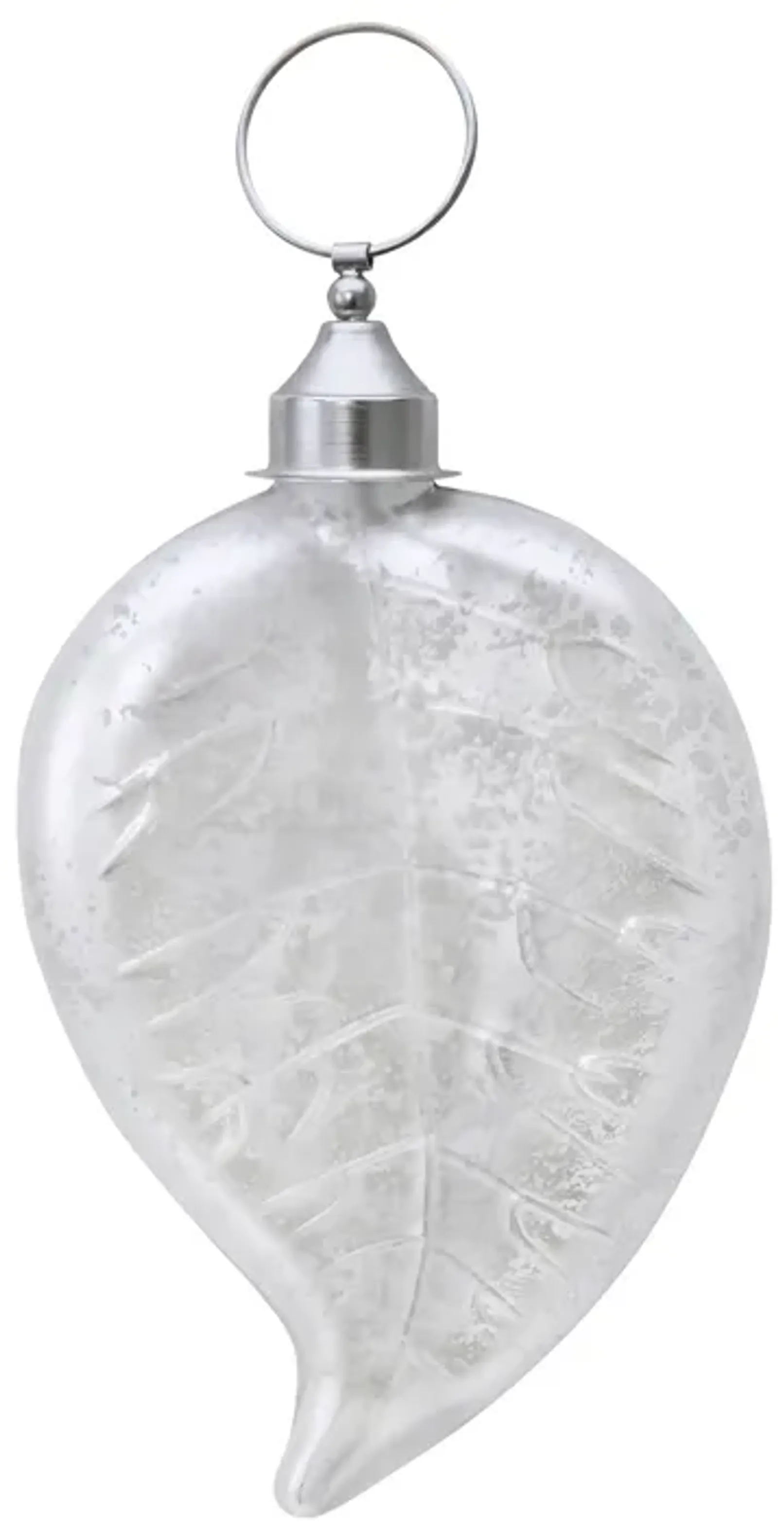 White Satin Leaf Ornament