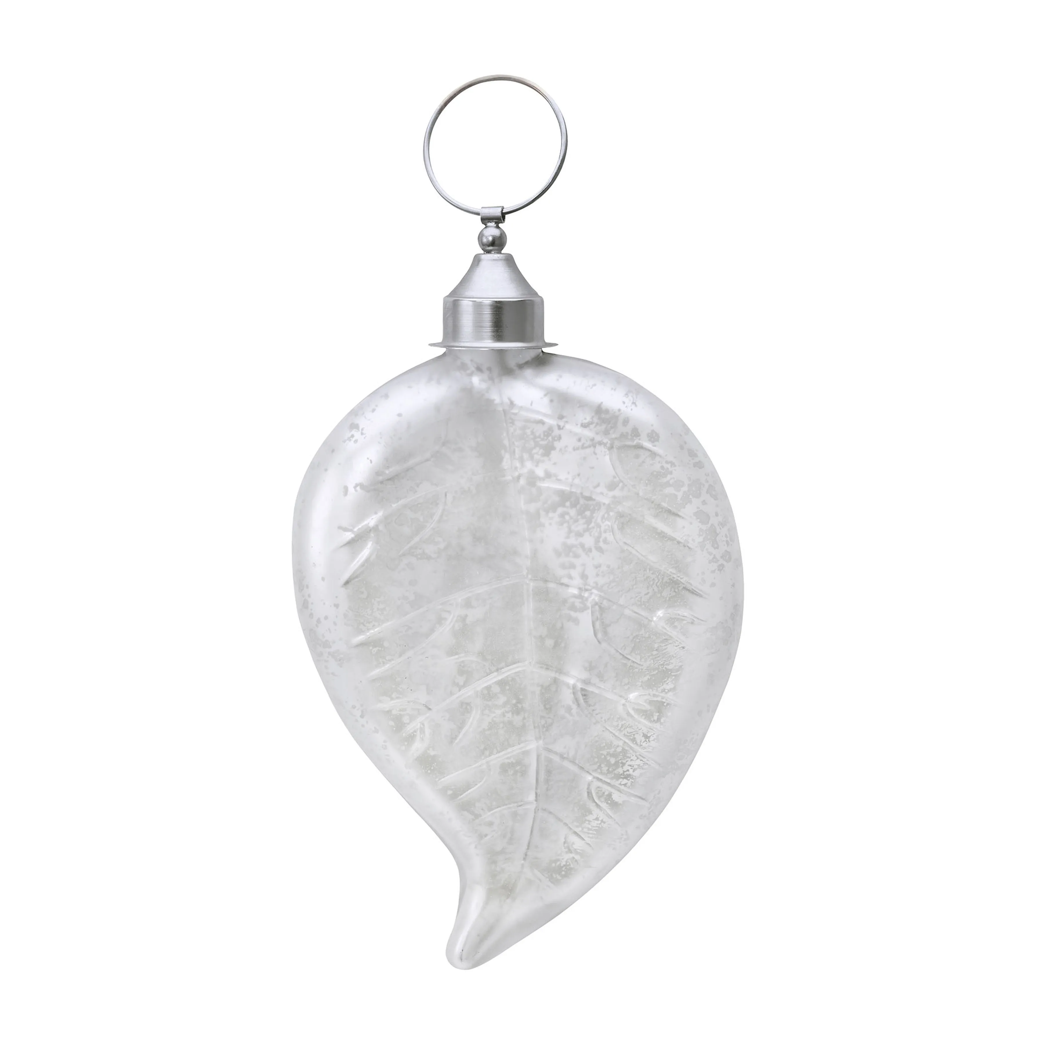 White Satin Leaf Ornament