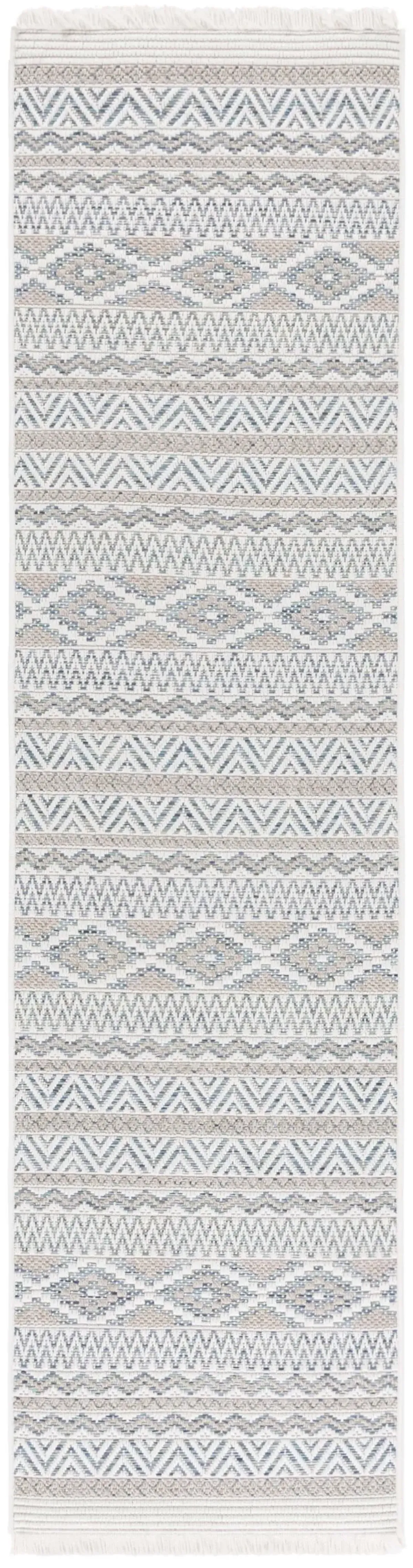 WICKER 152 AQUA  2'-2' x 8' Runner Rug