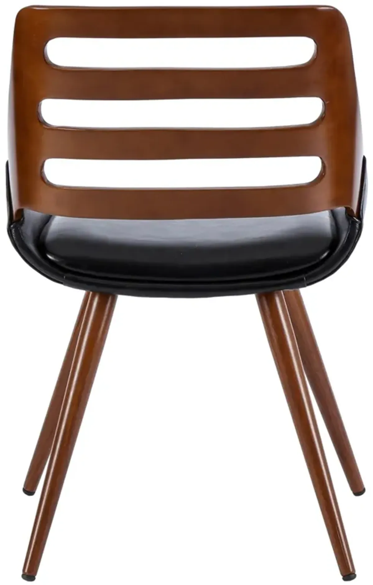 shelton kd pu bamboo dining side chair, black/walnut