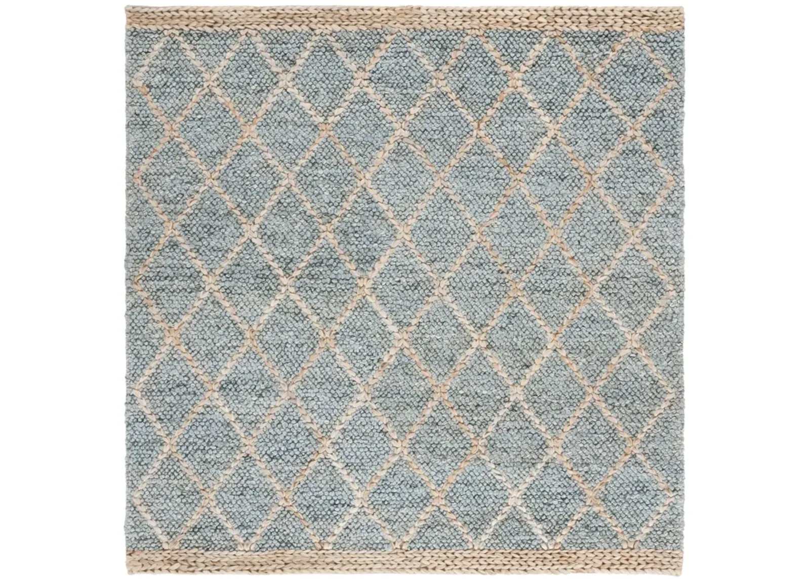 NATURAL FIBER 475 LIGHT BLUE  6' x 6' Square Square Rug