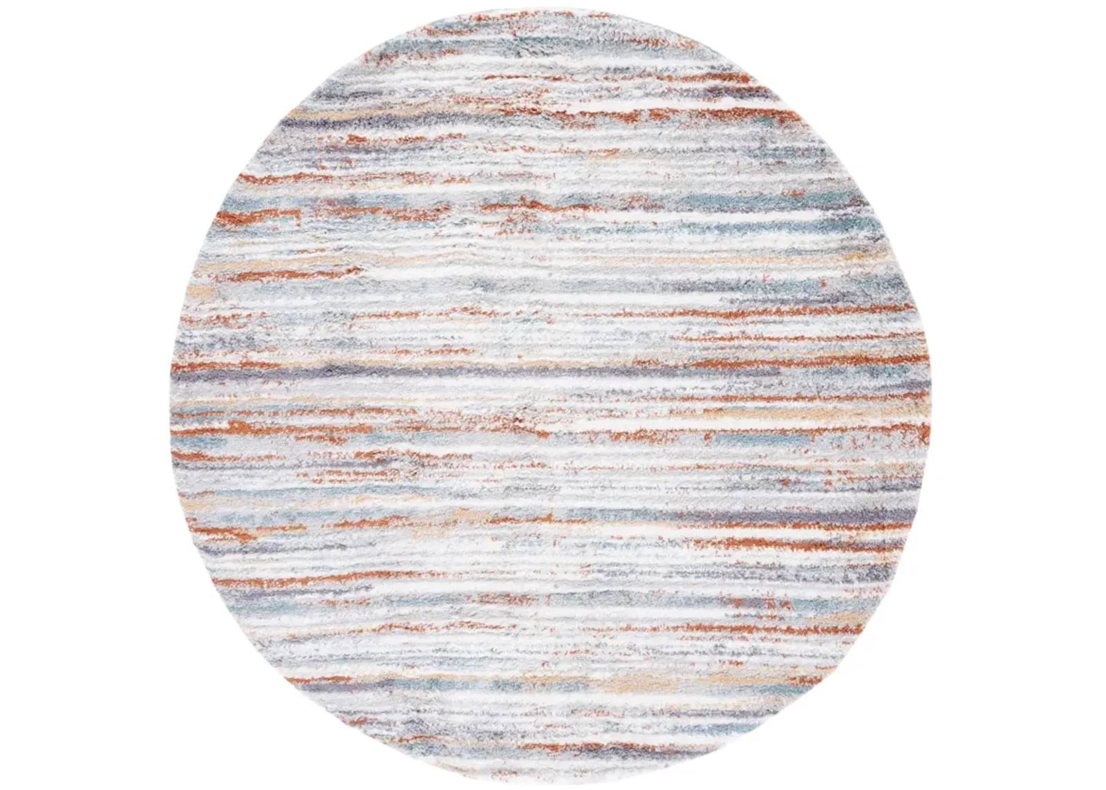 BERBER SHAG 565 BLUE RUST  5'-5' x 5'-5' Round Round Rug