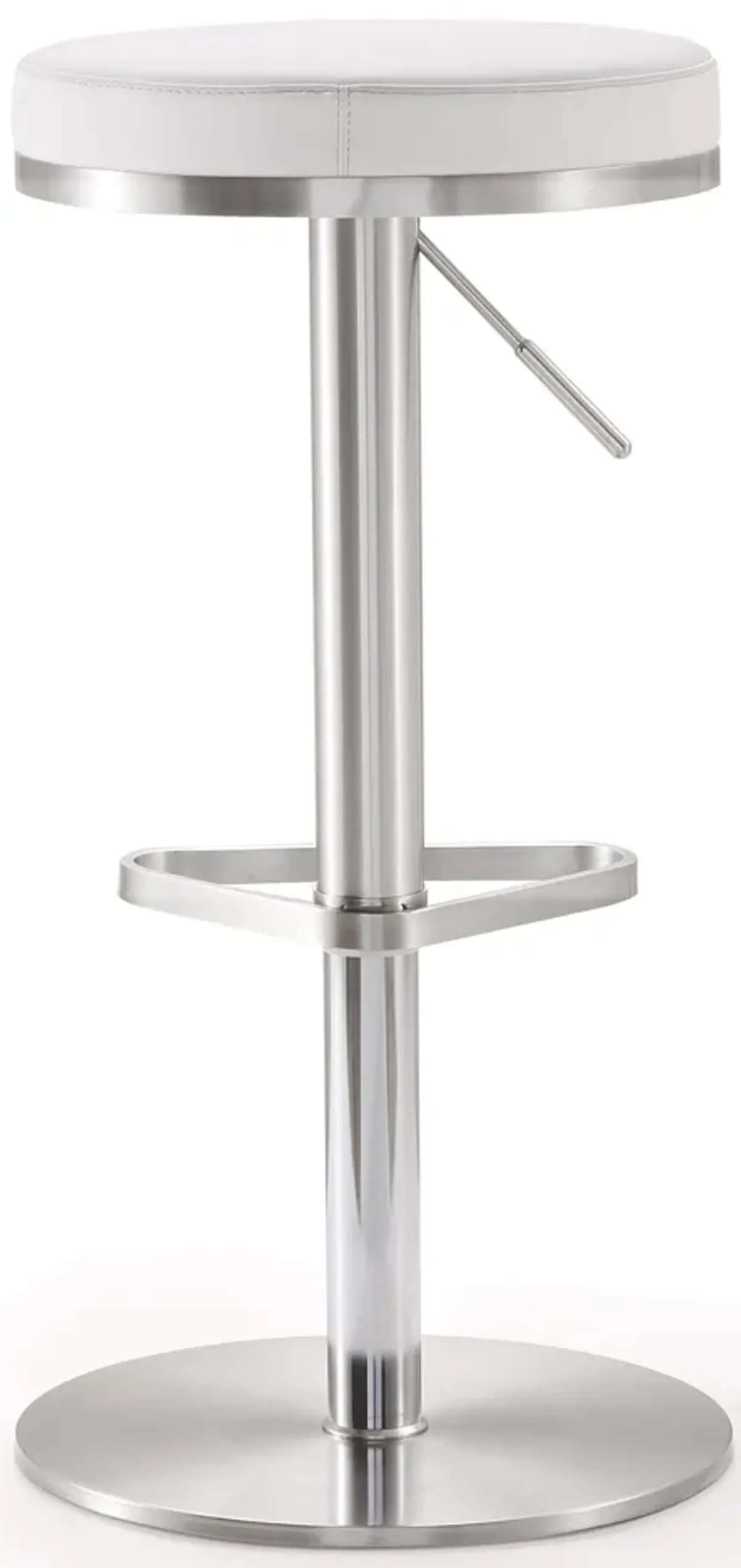 fano white stainless steel adjustable barstool