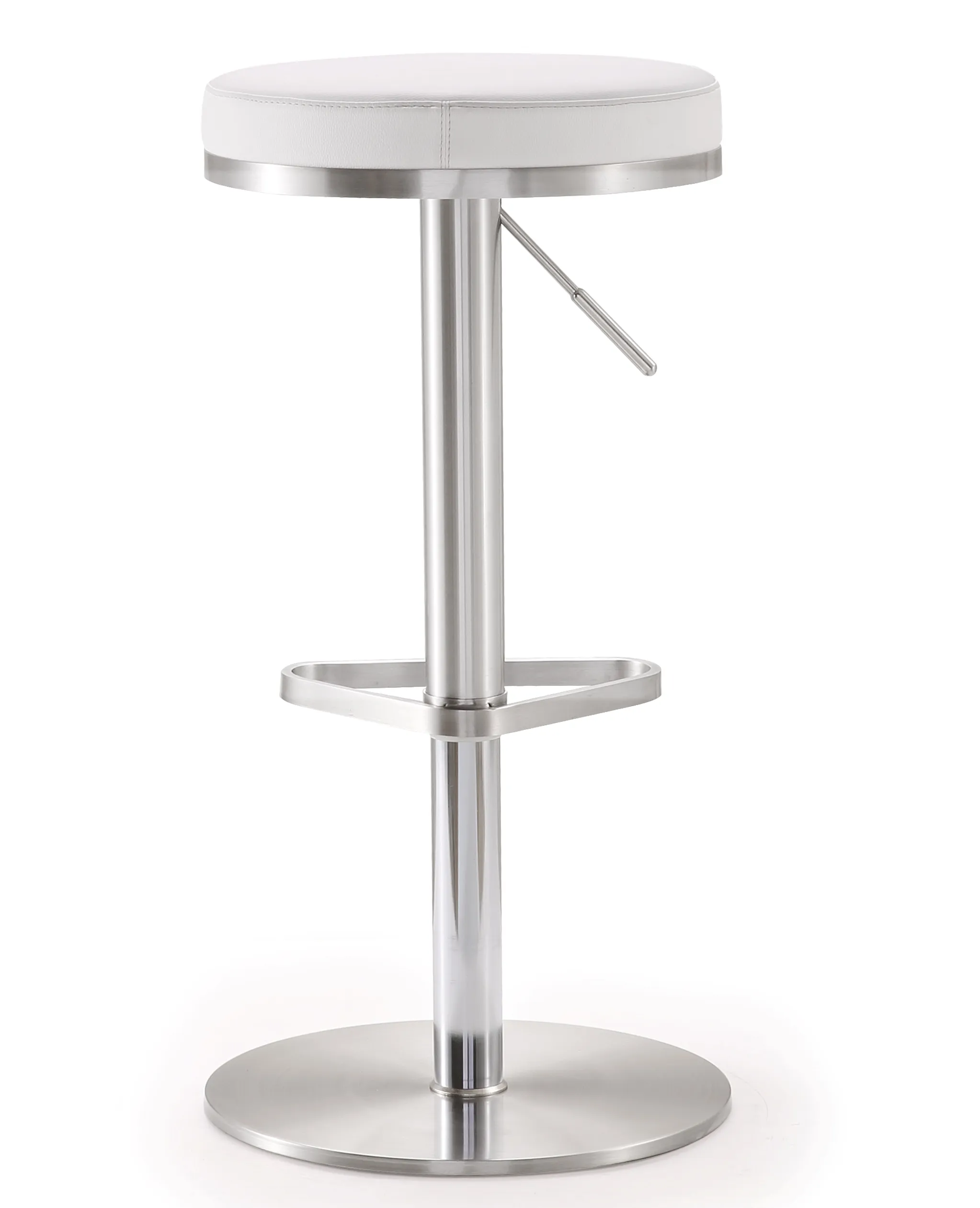 fano white stainless steel adjustable barstool