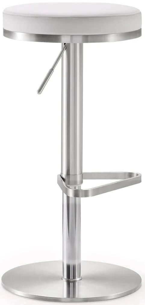 fano white stainless steel adjustable barstool