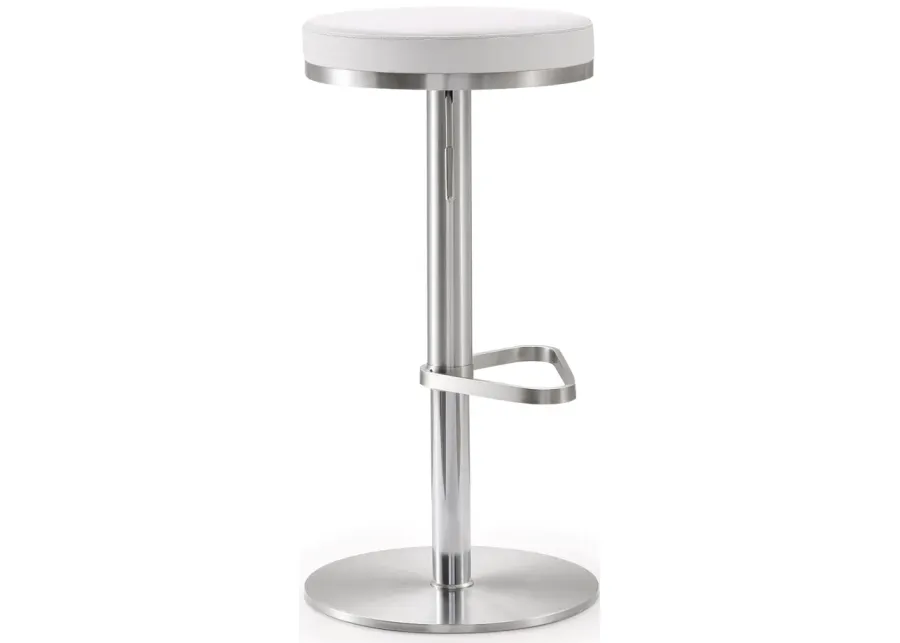 fano white stainless steel adjustable barstool