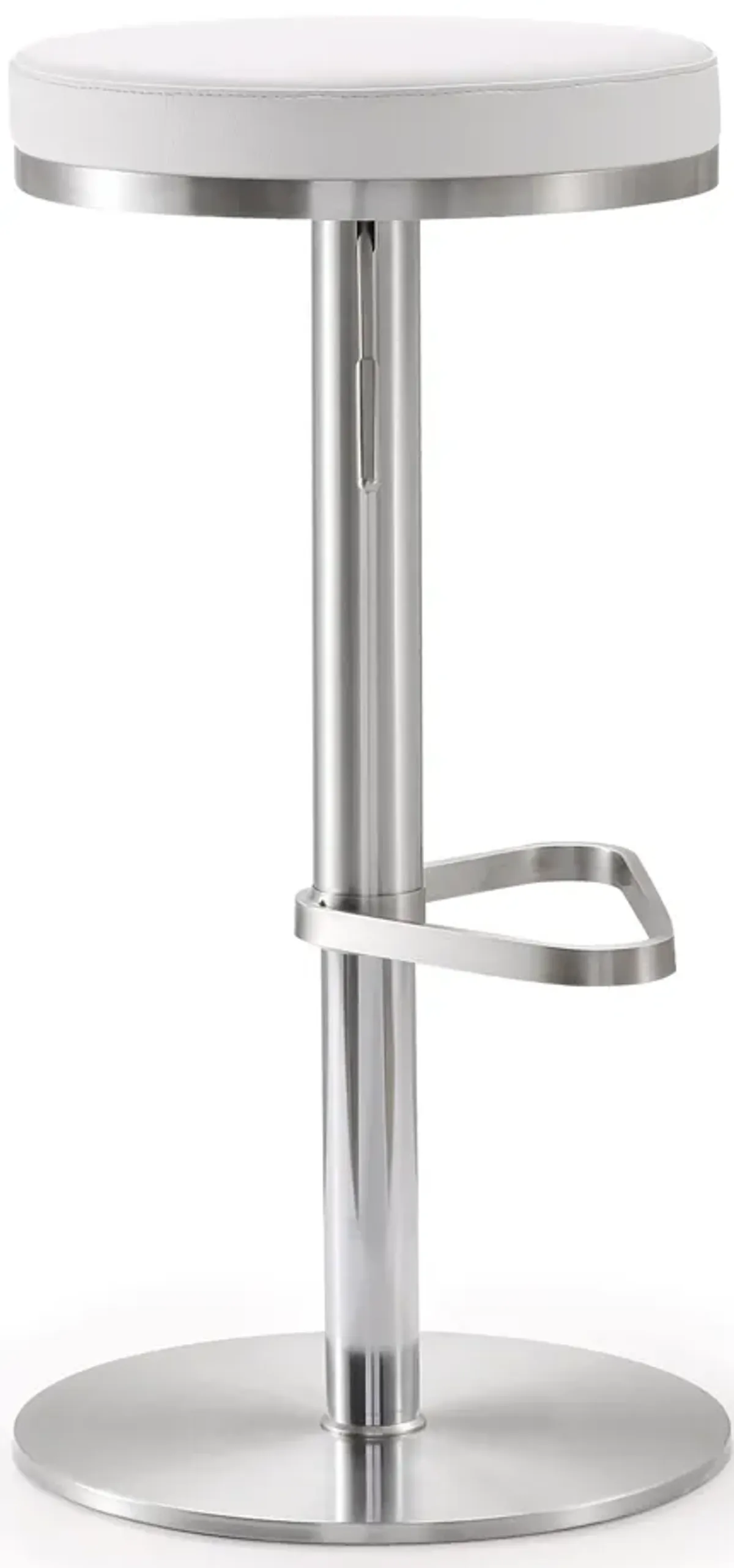 fano white stainless steel adjustable barstool