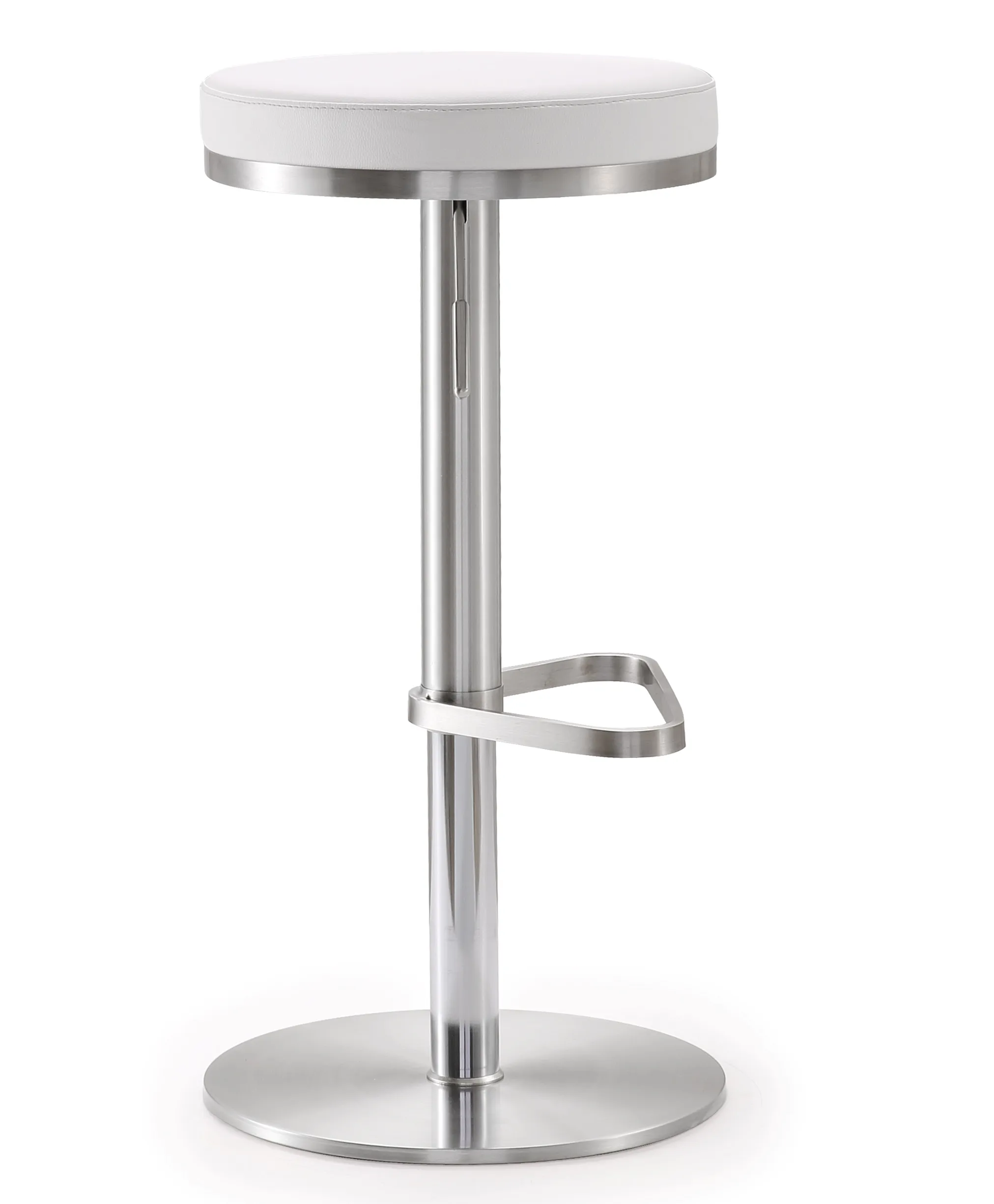 fano white stainless steel adjustable barstool