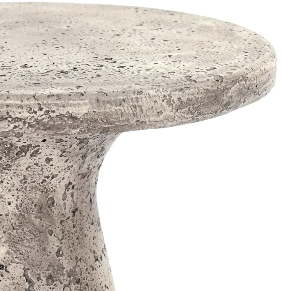 Collins 19" Concrete Outdoor Accent Table in Light Gray