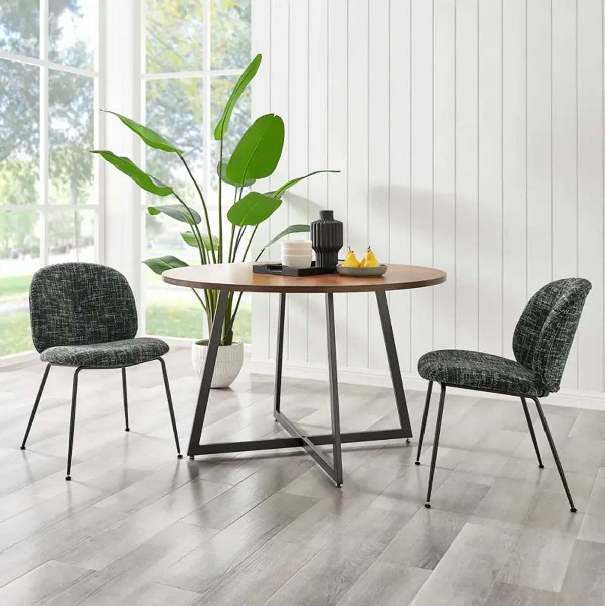 Nisha KD Fabric Dining Side Chair, Allure Gray