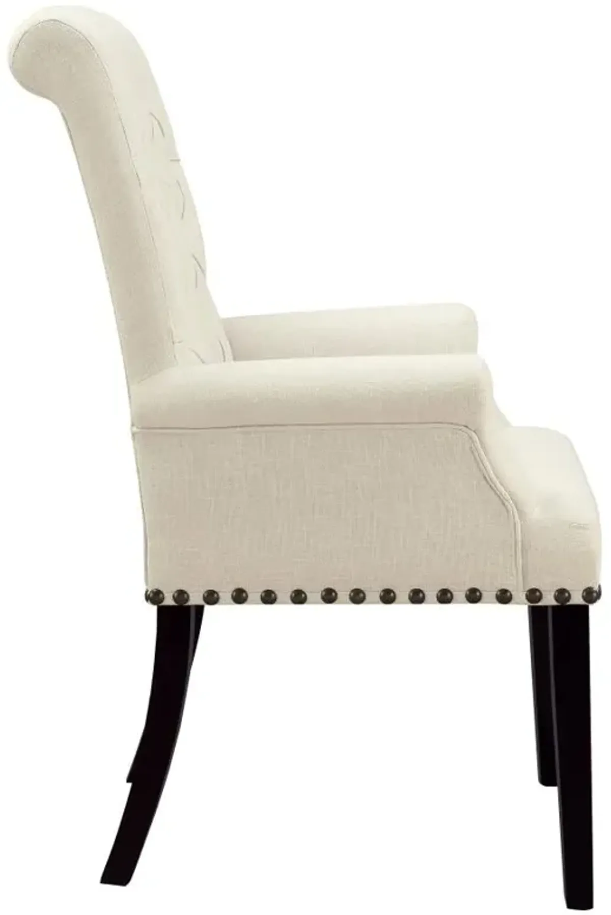 Alana Tufted Back Upholstered Arm Chair Beige