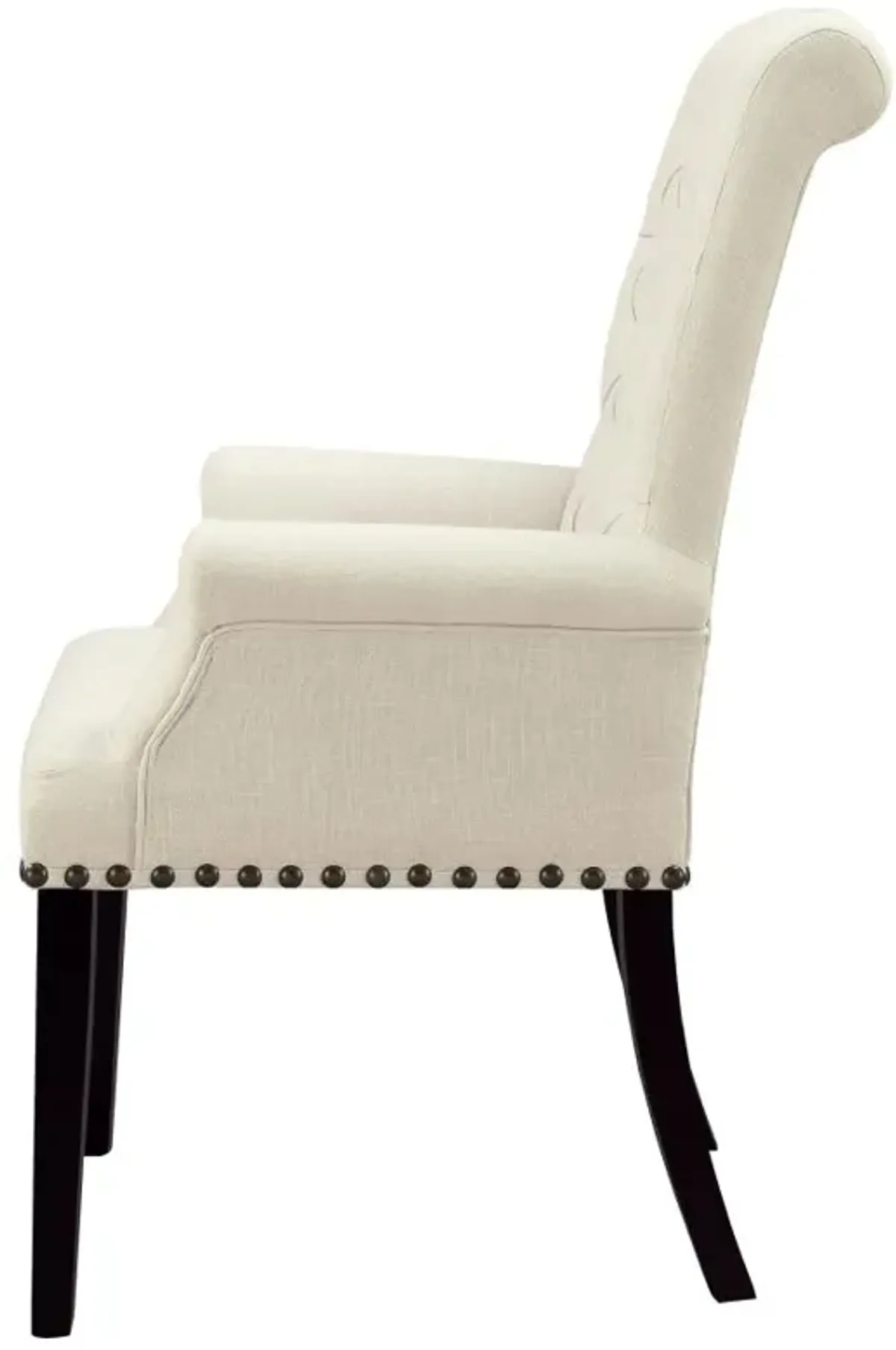 Alana Tufted Back Upholstered Arm Chair Beige