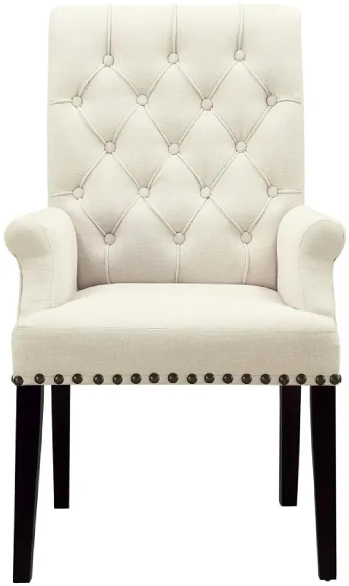 Alana Tufted Back Upholstered Arm Chair Beige