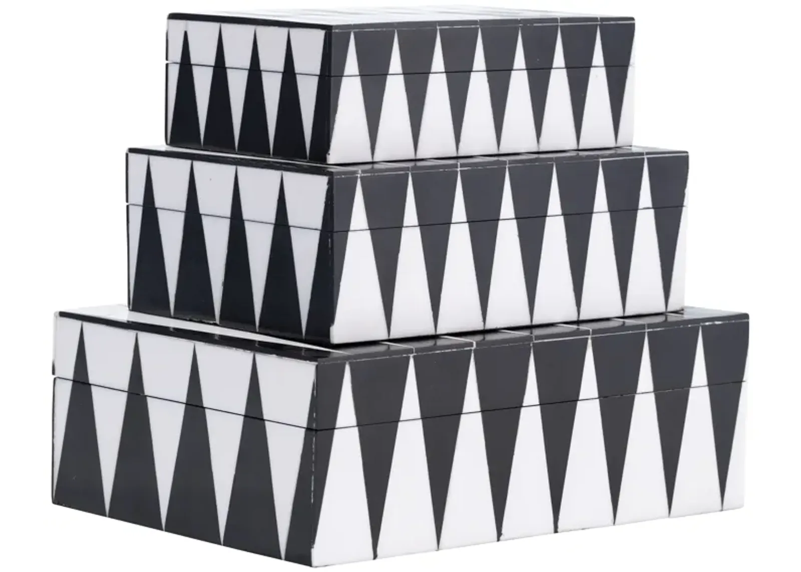 Resin,s/3 6/7/9",sharp Lines Rec Boxes,black/white