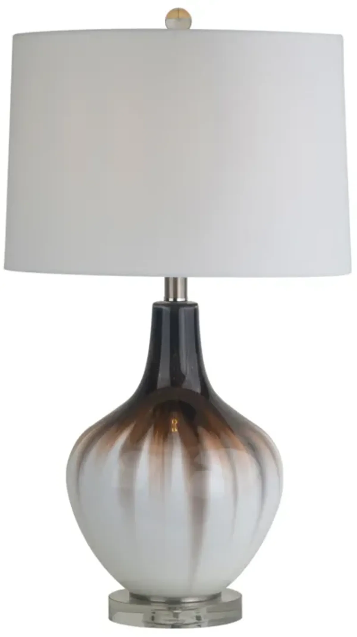 Glass 26" 2-tone Bottle Table Lamp, White